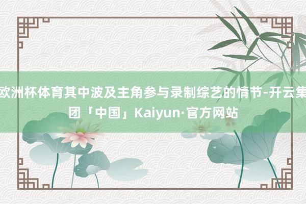 欧洲杯体育其中波及主角参与录制综艺的情节-开云集团「中国」Kaiyun·官方网站